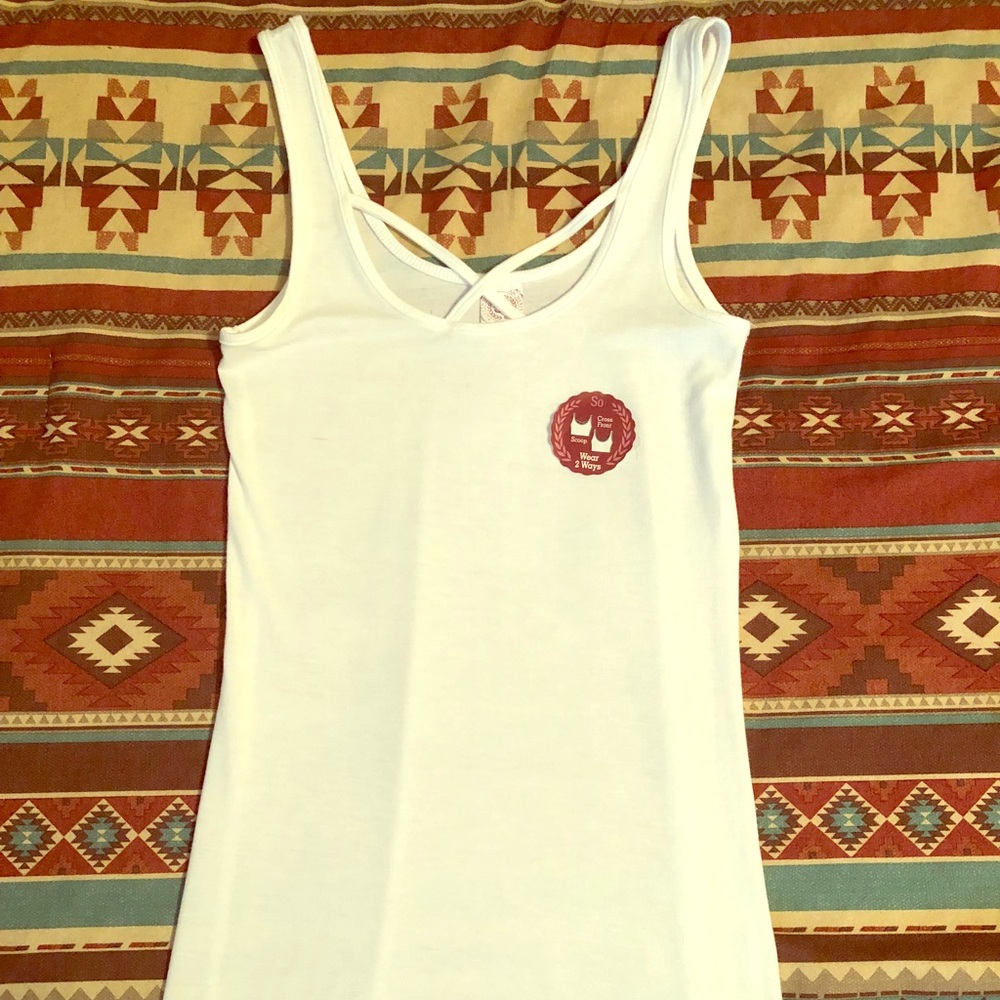 Tank top with crosses in front
